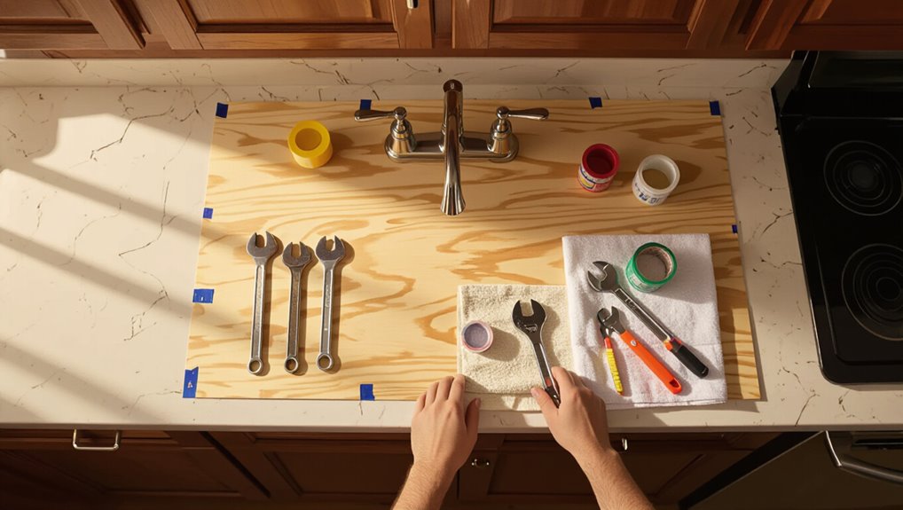 prepare workspace for plumbing